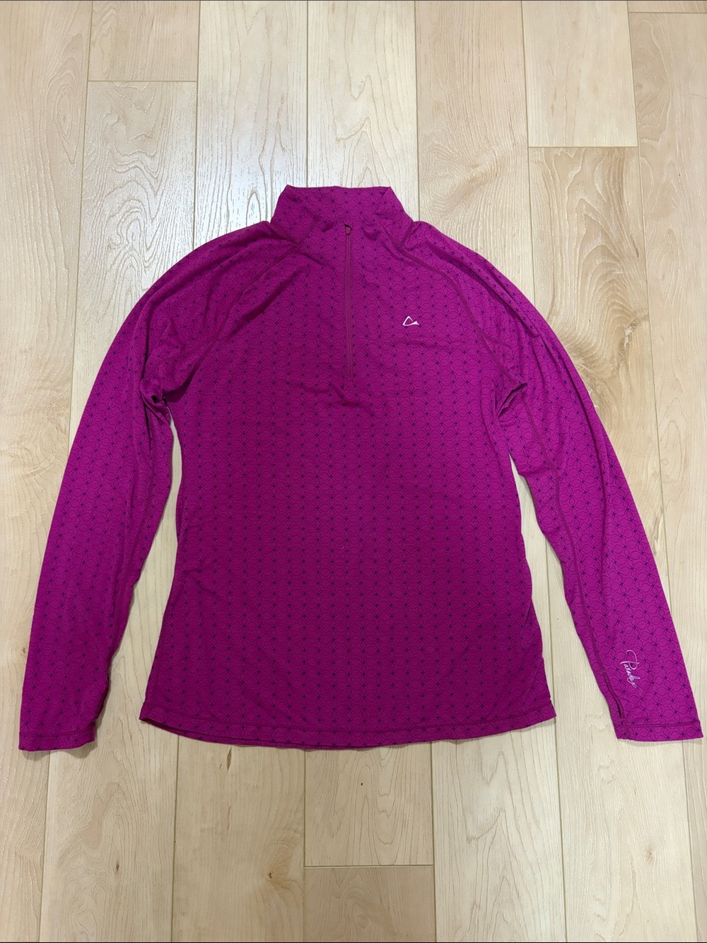 Paradox Mock Neck 1/4 Zip Wool Blend Long Sleeve Top, sz L